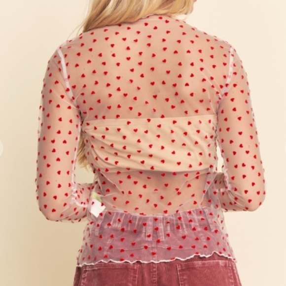 Ruby Heart Mesh Top - Picture 2 of 3